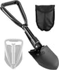 PLACHIDAY Folding Camping Shovel, 18.5-Inch Lightweight High Carbon Steel Portable Shovel with Serrated Edge, Compact 3-Way Folding Design for Camping, Hiking, Gardening & Emergency Use