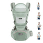 KIYUMI 6-in-1 Baby Carrier Newborn to Toddler with Hip Seat, Ergonomic Infant Carrier, Adjustable Front Back Hip Carrier, Green
