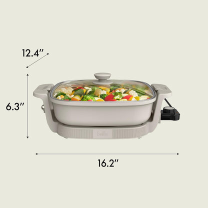 bella Fits-Anywhere SAUTE Make & Take Skillet, Non-Toxic, Ceramic, Oatmilk