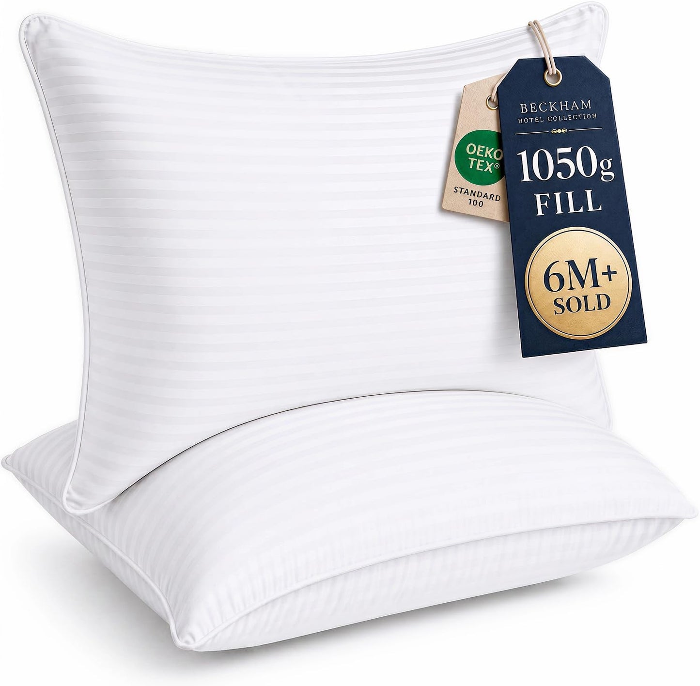 Beckham Hotel Collection Bed Pillows Standard/Queen Size Set of 2 Original Soft Down Alternative Pillow for Sleeping, Soft Support for Back, Stomach or Side Sleepers