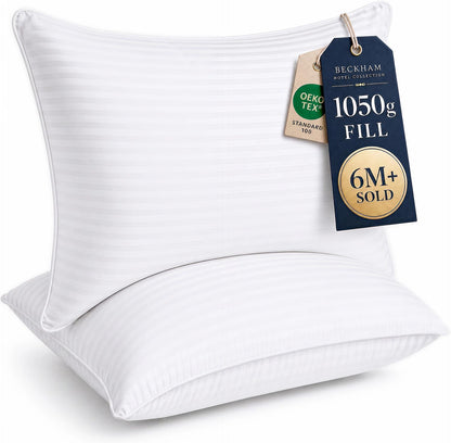 Beckham Hotel Collection Bed Pillows Standard/Queen Size Set of 2 Original Soft Down Alternative Pillow for Sleeping, Soft Support for Back, Stomach or Side Sleepers