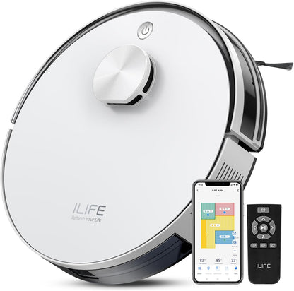 ILIFE A30s Robot Vacuum, 10000Pa Max Suction LiDAR Navigation, Home Mapping, No-Go Zone, 150 Mins, App, Voice and Remote Control, for Hard Floor, Carpet and Pet Hair