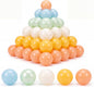 HyperionFlo Essentials Clear Ball Pit Balls, Crush-Resistant Plastic Play Balls with Zipper Storage Bag, 5.5 cm, Orange & Teal, 170-Pack