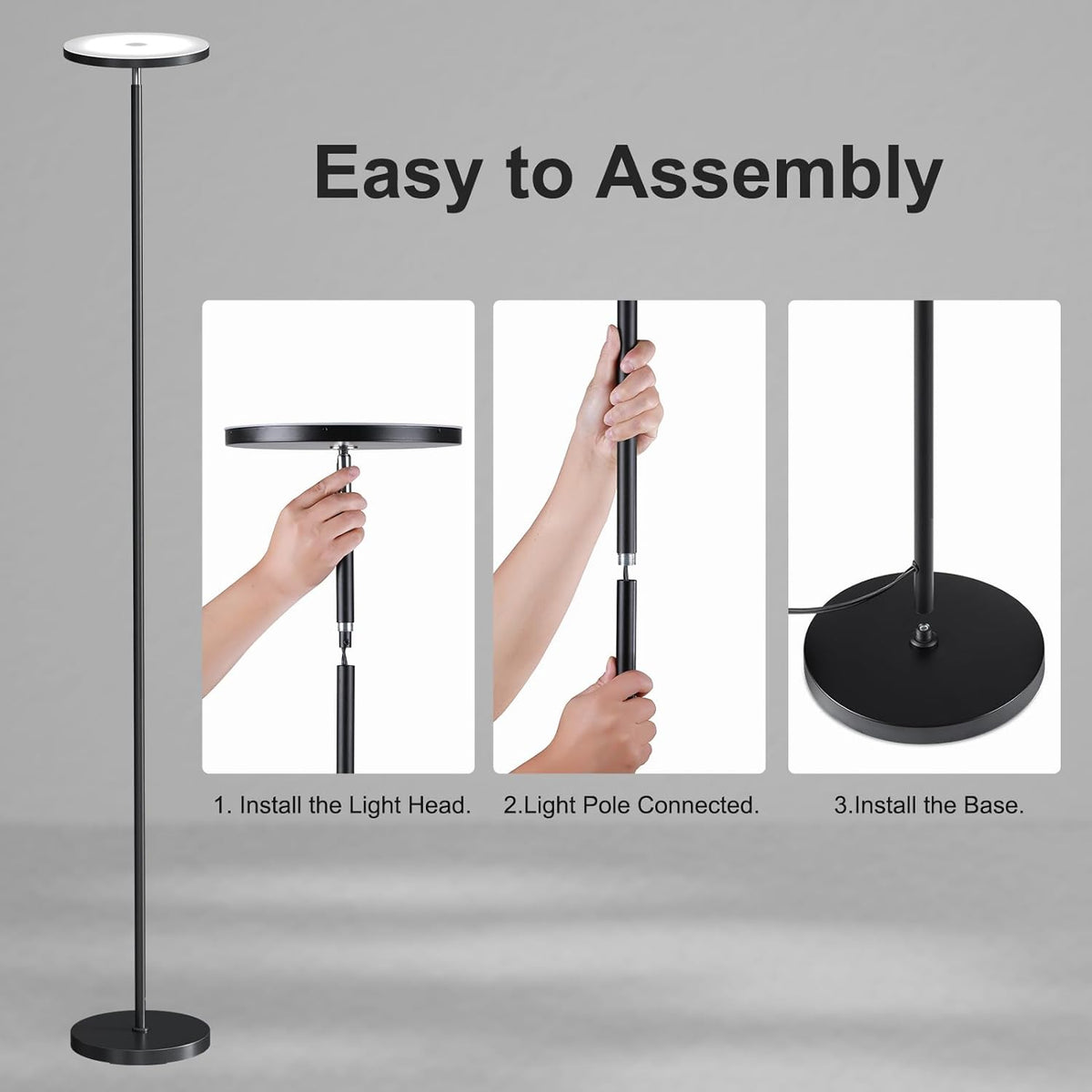 SUNMORY Floor Lamps for Living Room，LED Standing Lamp with Remote Control