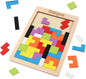 Coogam Wooden Blocks Puzzle, 40-Piece 3D Russian Blocks Tangram Jigsaw Brain Teaser Game, Colorful Wooden STEM Montessori Educational Puzzle for Kids & Adults