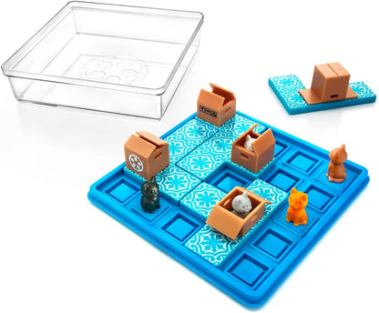 SmartGames Cats & Boxes Travel Puzzle Game, 60 Challenges for Ages 7 to Adult, Portable Logic Brain Game for Planning, Problem Solving & Spatial Thinking