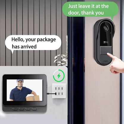 TKMARS Wireless Video Doorbell Camera with 4.3" Monitor, 1080P HD, 170° Wide Angle, Two-Way Audio, Night Vision, IP65 Waterproof, No Wi-Fi or Subscription Required