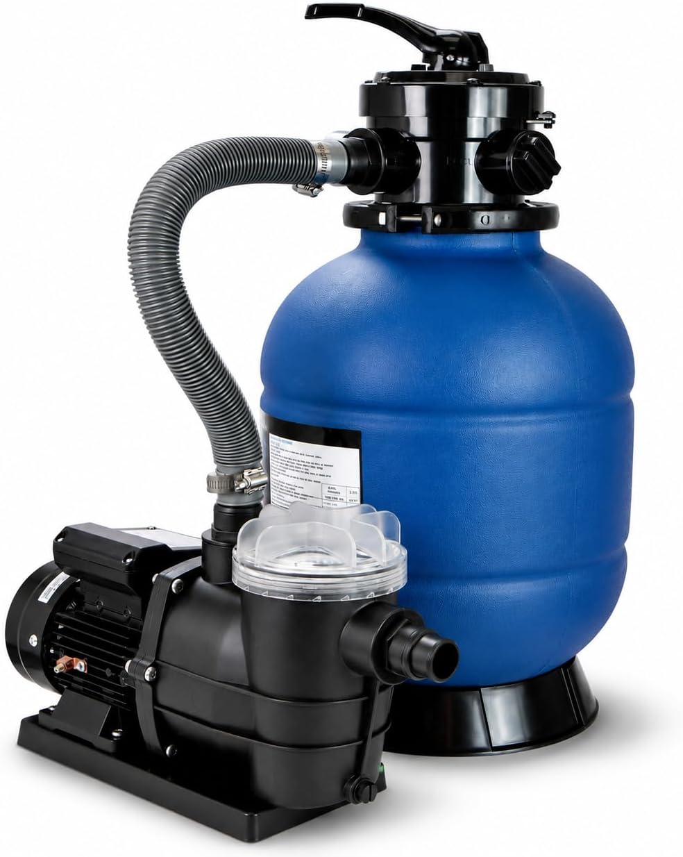 XtremepowerUS 13" Sand Filter Pump System for Above Ground Swimming Pools, 2400 GPH, 0.75 HP Pump, 4-Way Multi-Port Valve, Up to 10,000 Gallons