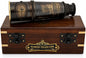 OCEAN REPLICAS 1920 Dollond London Brass Maritime Telescope, 15-Inch Vintage Nautical Spyglass with 25x Magnification, Solid Brass Scope & Wooden Box