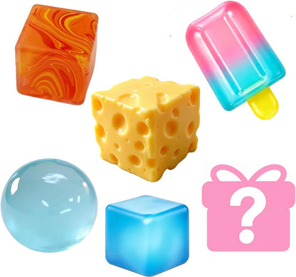 HyperionFlo Essentials 6-Piece Soft Stress-Relief Fidget Toy Set, Slow-Rising Squishy Sensory Toys, Portable Party Favors