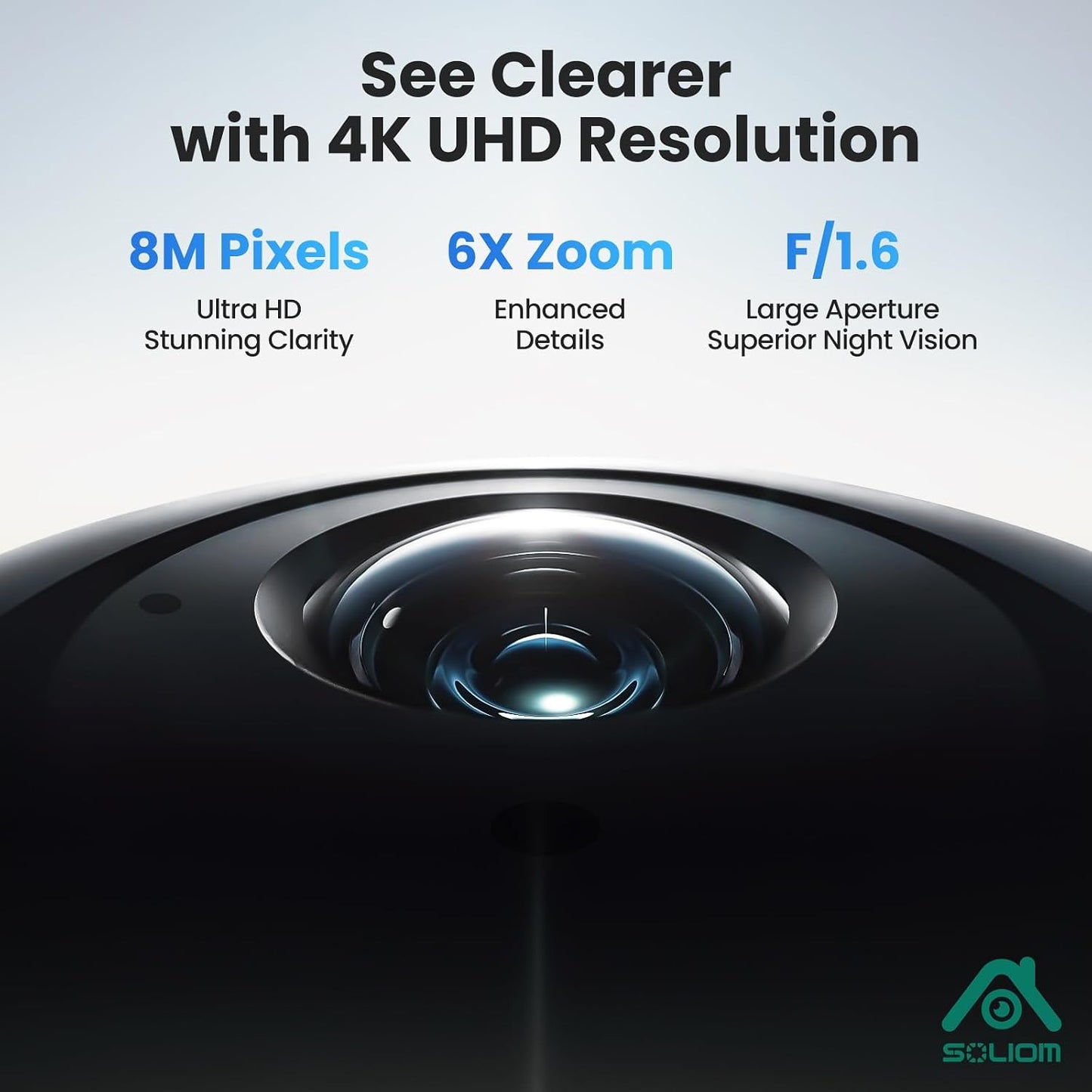 SOLIOM 4K Solar Security Cameras Wireless Outdoor System, 4-Cam Kit