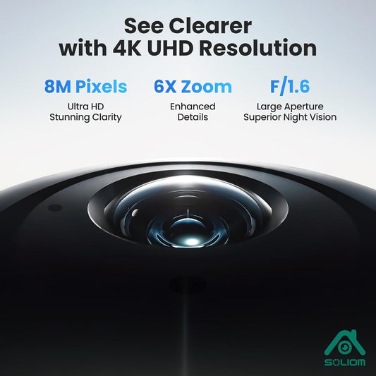 SOLIOM 4K Solar Security Cameras Wireless Outdoor System, 4-Cam Kit