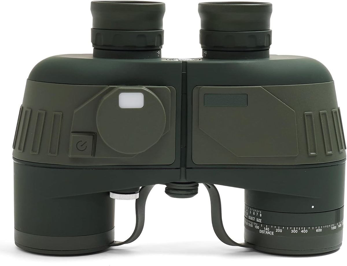 SELFIE CAT 10x50 Marine Binoculars with Compass & Rangefinder, Waterproof Fogproof BAK4 Porro Prism Binoculars with FMC Multi-Coated Lenses for Boating, Sailing & Outdoor Activities