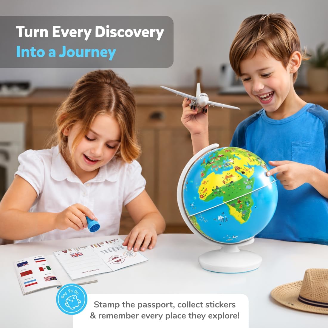 Shifu PlayShifu Orboot Earth Interactive AR World Globe for Kids, 1000+ Facts, Animals, Places & Monuments, STEM Learning Toy, Ages 4–10, Blue