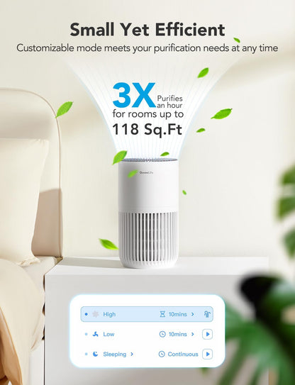 GoveeLife Smart Mini Air Purifier for Bedroom, with App & Alexa Control