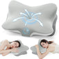 Ergonomic Memory Foam Cervical Pillow for Neck Pain Relief Contour Design,Odorless Orthopedic Pillows for Shoulder Support with Dual Heights, for Side Back Stomach Sleepers, Grey