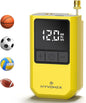 HYVOHEX Portable Electric Ball Pump with Needle, Rechargeable Sports Ball Inflator with Digital LED Display, Preset Auto-Stop Pressure, USB-C, Yellow