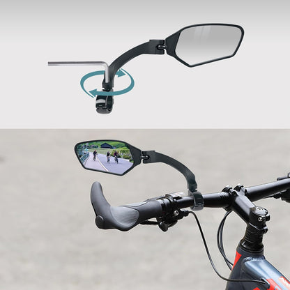 TXZSXS Adjustable Handlebar Bike Mirrors, Left & Right Bicycle Mirror Set, HD Shatterproof Convex Glass, 360° Rotatable Universal Rearview Mirrors for MTB, E-Bikes & Scooters, Black