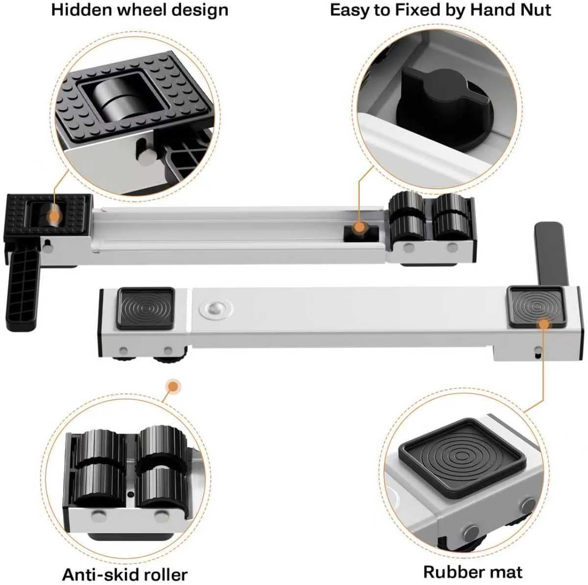 HyperionFlo Essentials Heavy Duty Appliance Rollers Adjustable 20–32 in