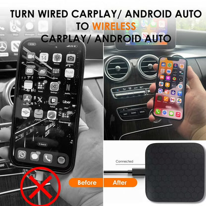 Rexing CPW-32 Wireless CarPlay & Android Auto Adapter, Wireless Upgrade for Wired Apple CarPlay & Android Auto, 5GHz Wi-Fi & Bluetooth, USB/Type-C