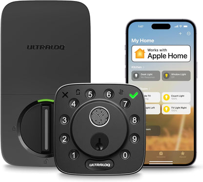 ULTRALOQ Bolt Fingerprint WiFi Smart Lock with Door Sensor, Remote Access