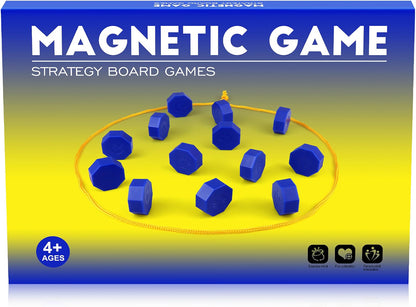 Bameca Magnetic Chess Game with Full-Size Stones, String Strategy Game for Kids & Adults, 20 Magnetic Stones, 2–4 Players, Portable Family Puzzle Game