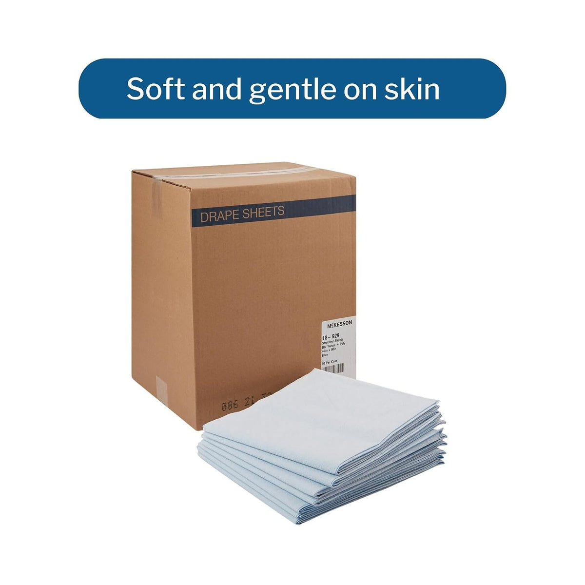 McKesson Drape Sheets Stretcher Sheet for Bed, Exam, 40 x 90 in, 50 ct Massage, Medical, Tissue/Poly, Latex-Free