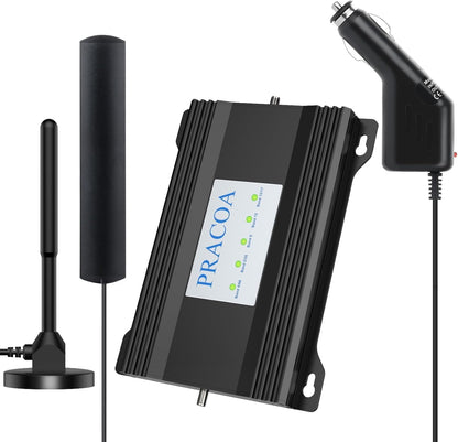RV Cell Phone Signal Booster Car Truck RV Cell Phone Booster Car Vehicle SUV Support All Carriers AT&T T Mobile Verizon Signal Booster Car Cell Booster for RV 5G 4G LTE 3G Band 13/12/17/5/4/66/2/25