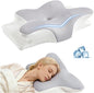 HyperionFlo Essentials Ergonomic Cervical Memory Foam Pillow, Contoured Neck & Shoulder Support Pillow for Side, Back & Stomach Sleepers, Cooling Breathable Cover