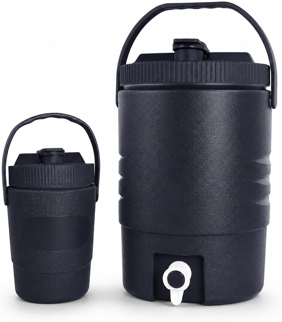 2.2 Gallon/8 L Portable Sports Cooler Water Beverage Dispenser,Insulated Cooler Dispenser With Spout & 33 Ounce/1 L Insulated Water Jug