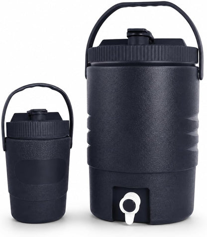 2.2 Gallon/8 L Portable Sports Cooler Water Beverage Dispenser,Insulated Cooler Dispenser With Spout & 33 Ounce/1 L Insulated Water Jug