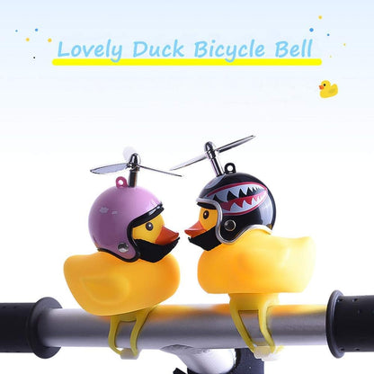 NEKRASH Duck Bike Bell with LED Light, Cute Rubber Duck Bicycle Horn for Kids & Adults, Propeller Handlebar Bell for Bikes, Scooters & Strollers, Shark