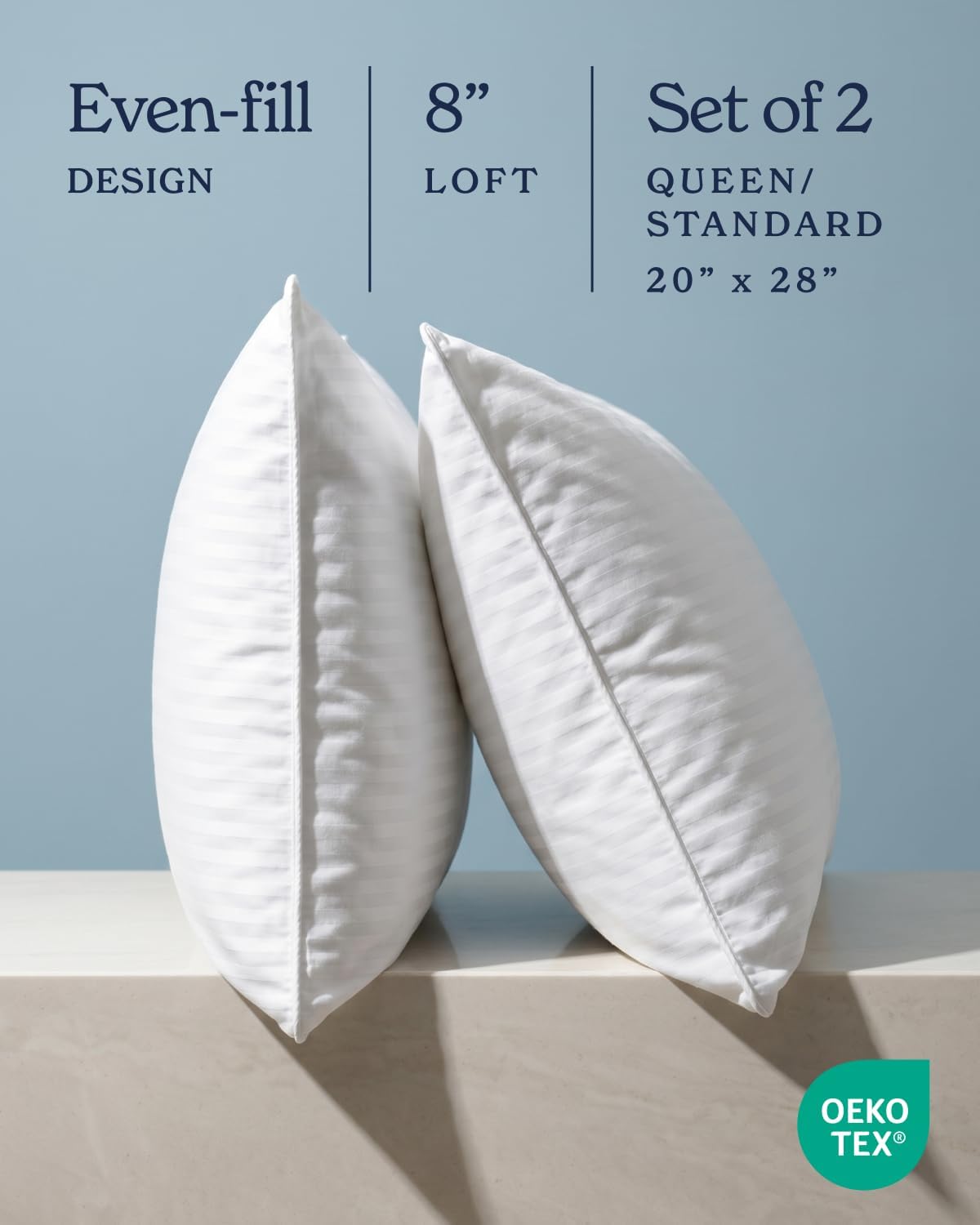 Beckham Hotel Collection Bed Pillows Standard/Queen Size Set of 2 Original Soft Down Alternative Pillow for Sleeping, Soft Support for Back, Stomach or Side Sleepers