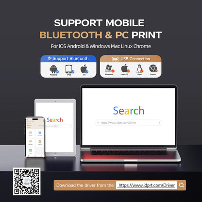 iDPRT MT610 Pro Portable Thermal Printer | Wireless Bluetooth Inkless Printer for US Letter & A4, 300 DPI
