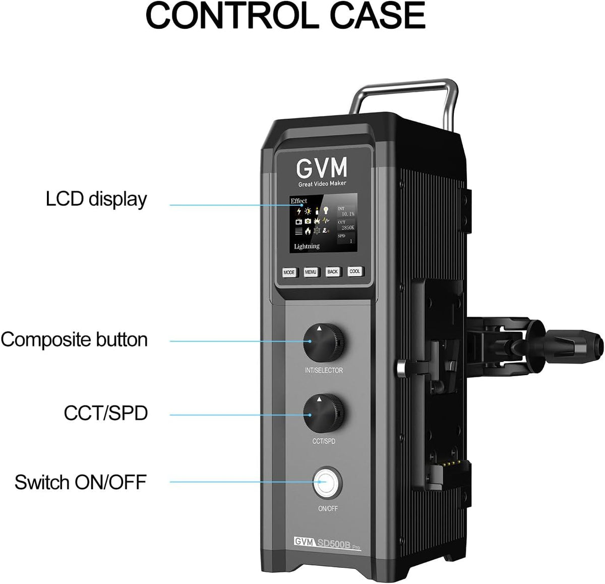 GVM Pro SD500B 500W Led Video Light, Studio Lights with Bowen Mount, 61600lux/1m Photography Lighting kit with 45° Standard Cover, Continuous Output Video Lighting with Controller, CRI 97+, 2700-6800K
