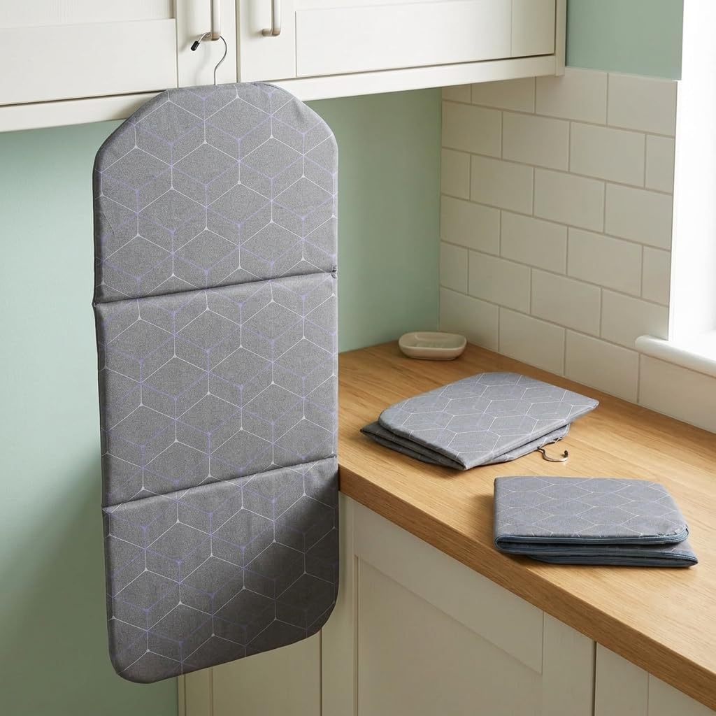 SILENRADAWN Foldable Steam Board for Clothes | Alloy Steel Gray Garment Steaming & Ironing Pad for Flat or Hanging Use