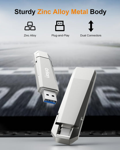 Orlian 1TB External Portable SSD USB Solid State Drive Up to 1000MB/s USB 3.2 Gen 2 Dual Drive Type C + USB A Solid State Thumb Drive