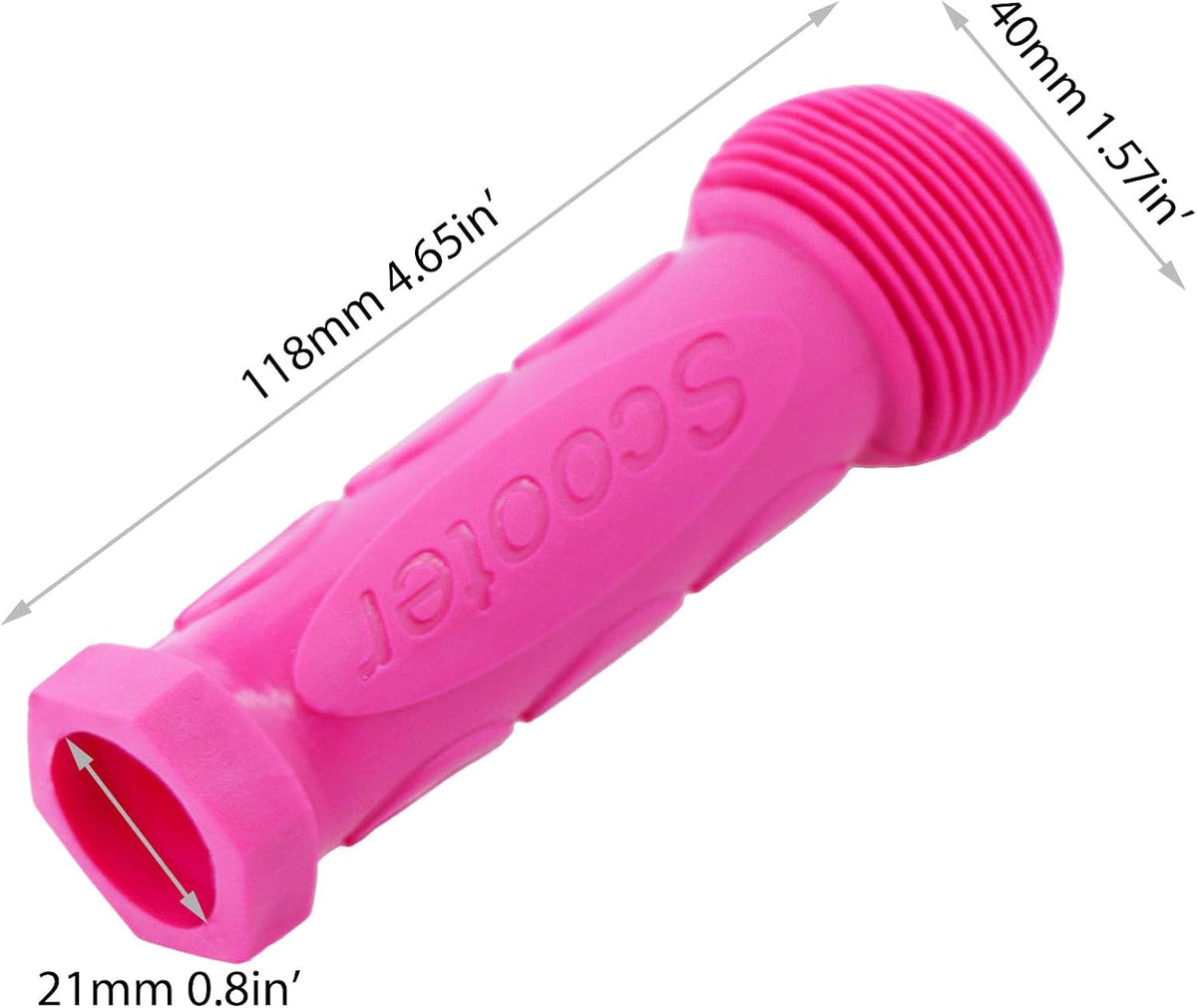 Gladeer Kids Scooter Handle Grips, 2-Pack Replacement Rubber Handlebars for 2/3/4-Wheel Kids Scooters, Anti-Slip Shock-Absorbing Grips, Pink