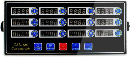 HyperionFlo Essentials Commercial 12-Channel Kitchen Timer, Professional Digital Restaurant Timer with LED Display, Adjustable Alarm & Stainless Steel Housing