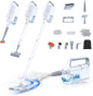 Steam Cleaner, 10-in-1 Detachable Handheld Steam Mop for Multi-Surface 350ml Tank,10s Heat-Up,248°F Steam Cleaner,2-Level Control,Swivel Head for Carpet,Floor,Tiles,BBQ grill,Car Accessories