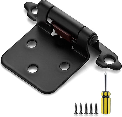 Ravinte Black Kitchen Cabinet Hinges, 1/2 Inch Overlay, 60 Pack | Self-Closing Design, Semi Wrap Around Hinge,for Face Frame Cupboard, Matte Black Face...