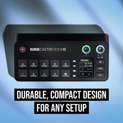 RØDE RØDECaster Video S | Podcast Video Switcher & Audio Interface with HDMI, USB, XLR, Multi-Source Scenes, Media Playback & Direct Streaming