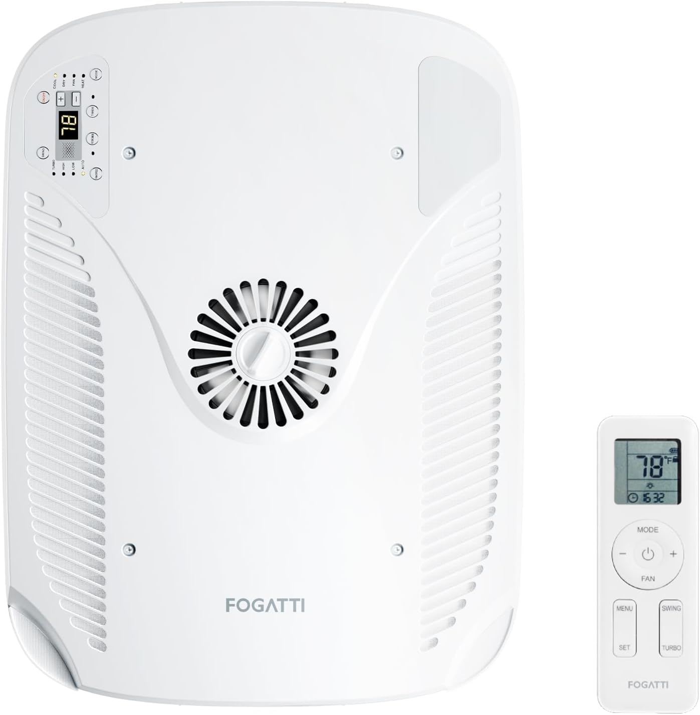 FOGATTI RV AC Unit 16K BTU, with Heat Pump, Non-Ducted, White APP & WiFi Control, Low-Profile Rooftop RV, Energy-Efficient Cooling, Quiet Operation, Fits Trailers Campers, ETL Certified