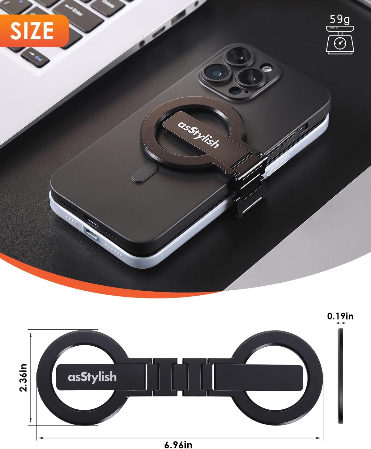 Twins Carry: Magnetic Dual-Phone Holder for iPhone & Android | Lightweight Solution for Professionals, Travelers & Gamers | Manage 2 Mobile Phones for Work, Personal Use (Black, General)