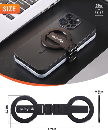 Twins Carry: Magnetic Dual-Phone Holder for iPhone & Android | Lightweight Solution for Professionals, Travelers & Gamers | Manage 2 Mobile Phones for Work, Personal Use (Black, General)