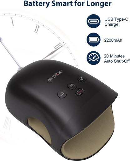 CINCOM Cordless Hand Massager with Heat and Air Compression, 3 Massage Modes, 3 Intensity Levels, Rechargeable 2500mAh Battery, Black