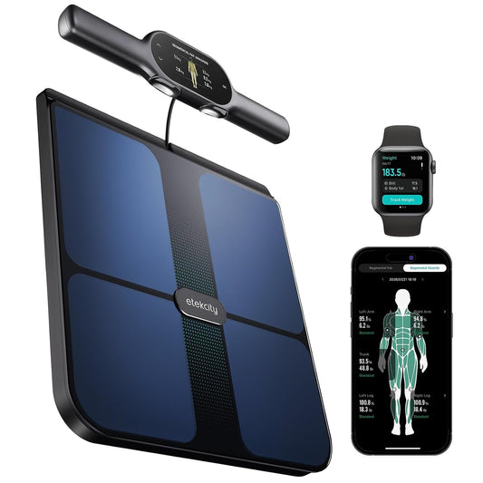 Etekcity WiFi 8-Electrode Smart Scale for Body Weight and Fat Body Composition Scale with Color Handle Display, 50+ Metrics, 5-Segment Analysis, WiFi Auto Sync and USB-C Charging