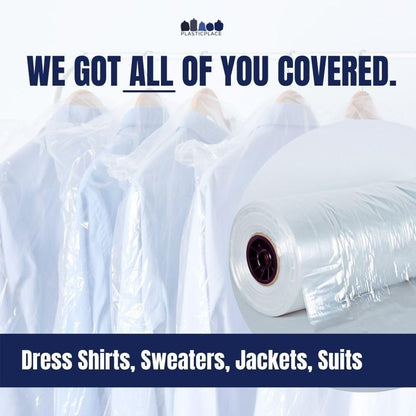 Plasticplace Clear Garment Bags, Protect Clothes from Dust, Dirt, Wrinkles, & Damage, Perfect for Dresses, Dry Cleaning, Storage, & Travel - Zippered, Made in USA 240 Count, 72" X 21" X 7"