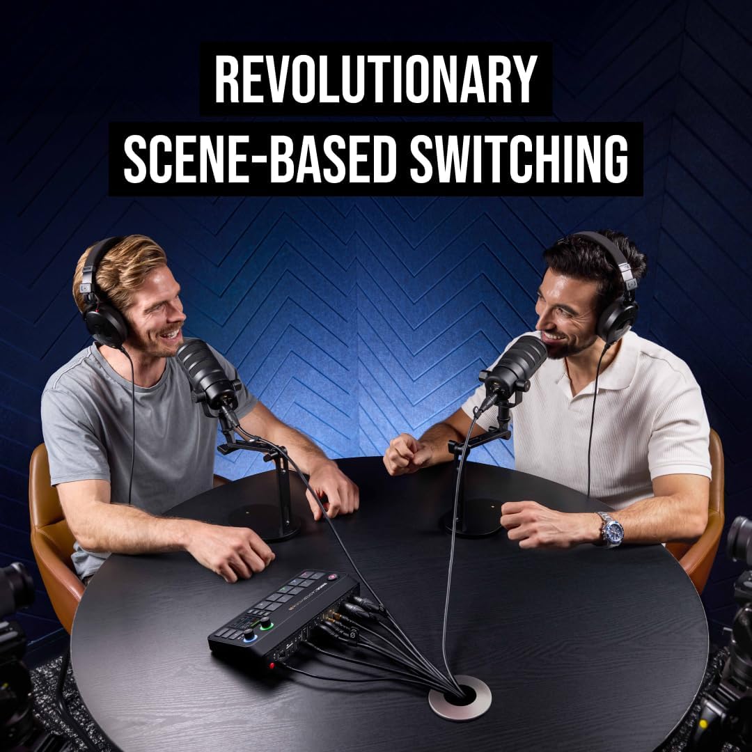 RØDE RØDECaster Video S | Podcast Video Switcher & Audio Interface with HDMI, USB, XLR, Multi-Source Scenes, Media Playback & Direct Streaming