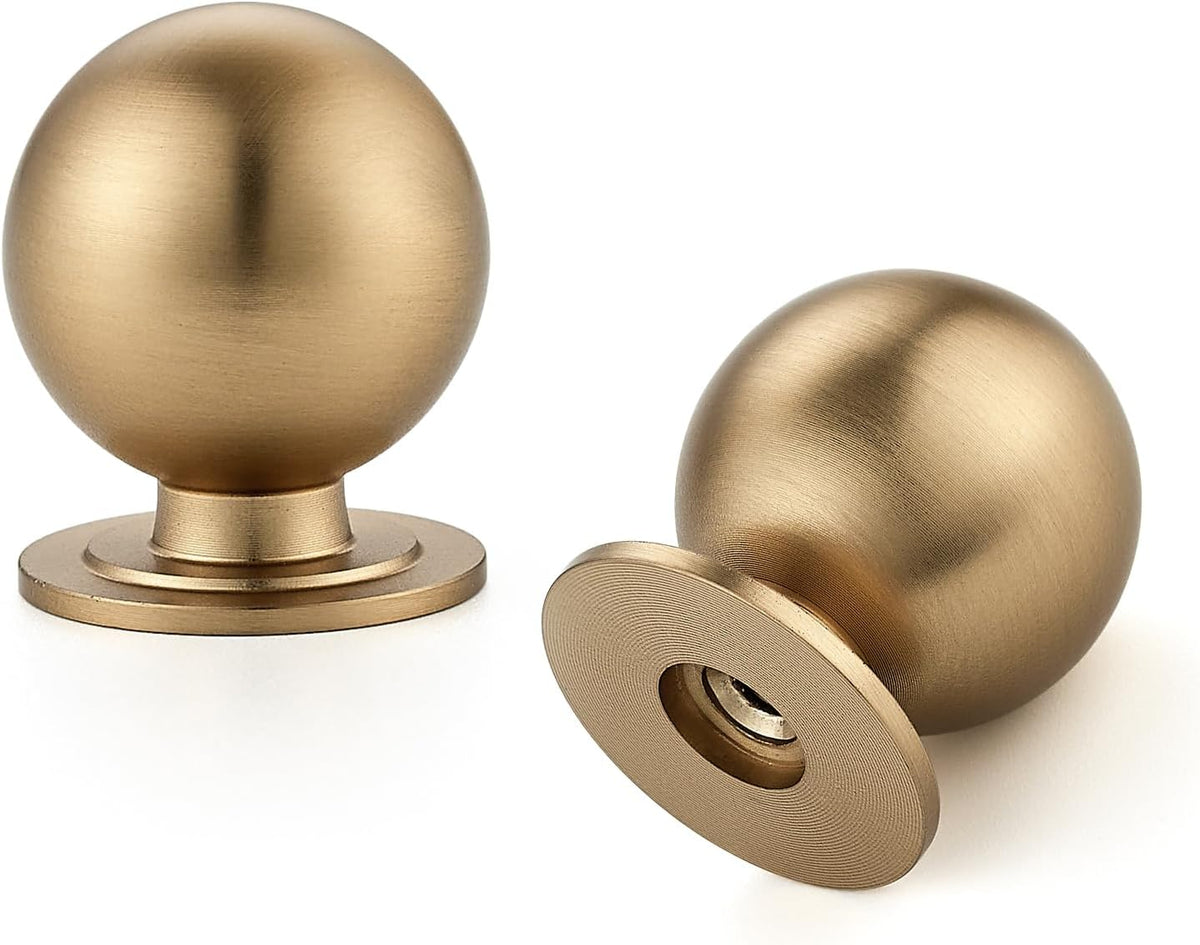 Champagne Bronze Cabinet Knobs, 12 Pack Round Dresser Knobs 0.95" Diameter